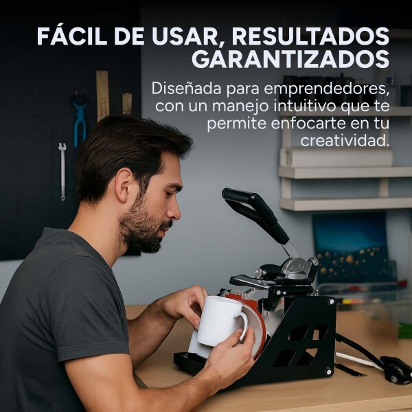 Prensa Térmica 5 En 1 Sublimación Remeras Tazas Gorros Jarra Color Negro Rojo