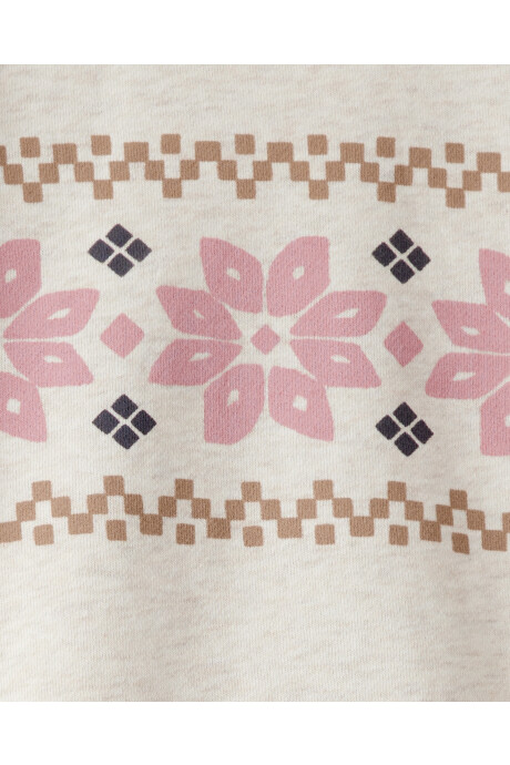 Set dos piezas de algodón, pantalón acanalado y buzo, crema Sin color