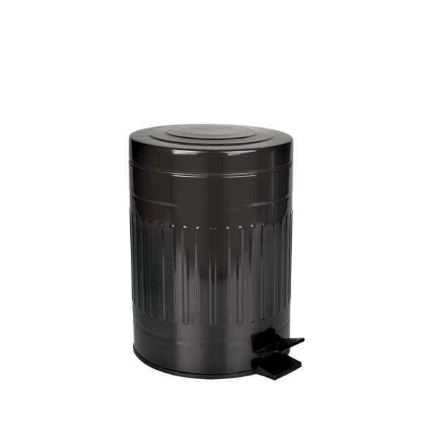 TARRO DE RESIDUOS ACERO NEGRO RETRO 5 LT CON PEDAL NEGRO