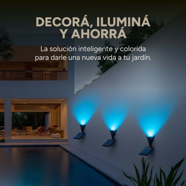 Foco Estaca Amurable x6 Luz Led Solar RGB Colores Jardin Foco Estaca Amurable x6 Luz Led Solar RGB Colores Jardin