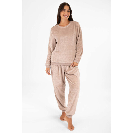 Pijama leopard fleece Rosa antique