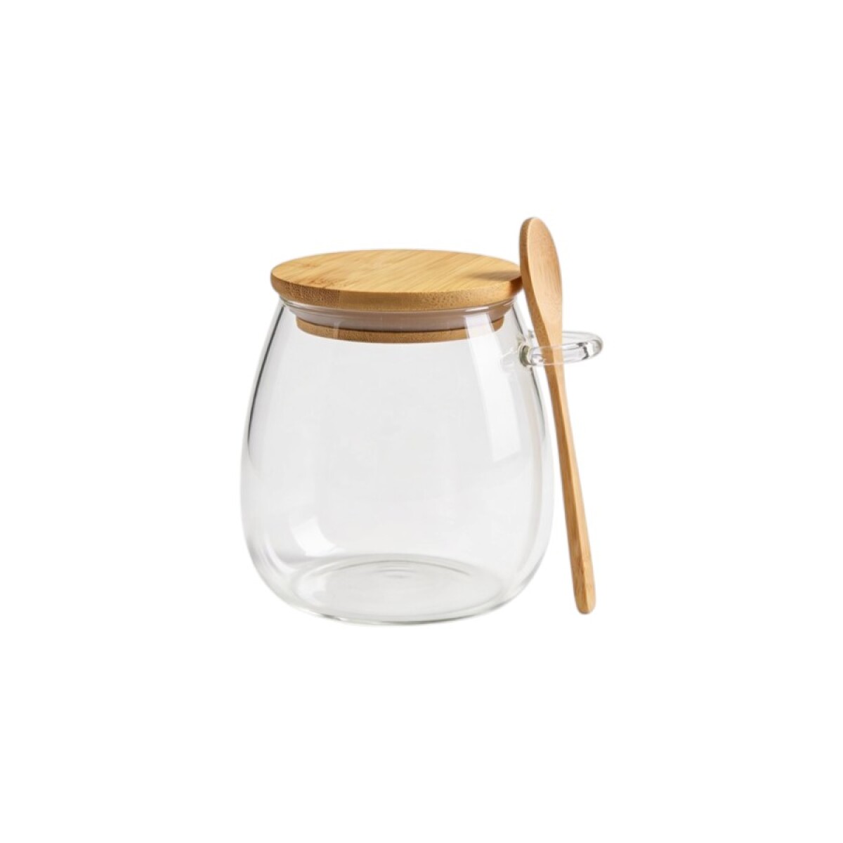 Frasco de Vidrio con Cuchara y Tapa de Madera HU1751 