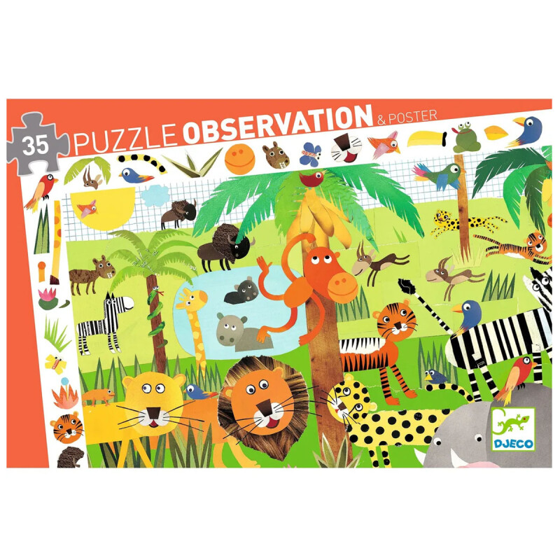 Puzzle de observación 35 piezas Jungla Djeco Puzzle de observación 35 piezas Jungla Djeco