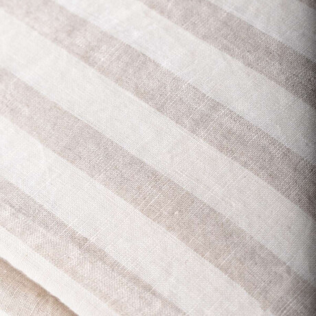 Juego de Sábanas Lino Lavado y Algodón Percal 165 grs King Lino a rayas