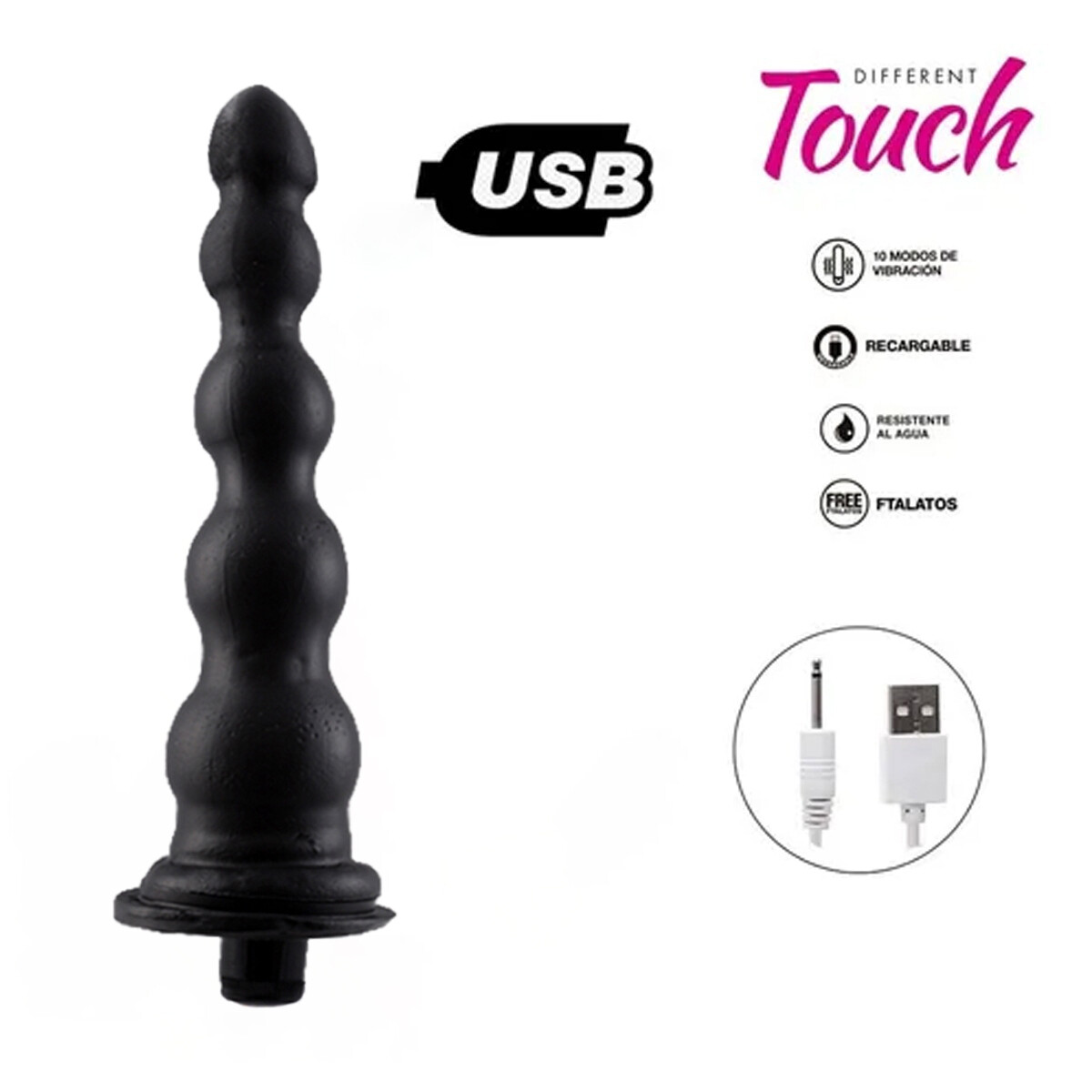 Dilatador Anal Inexpulsable XL Recargable USB - Negro 