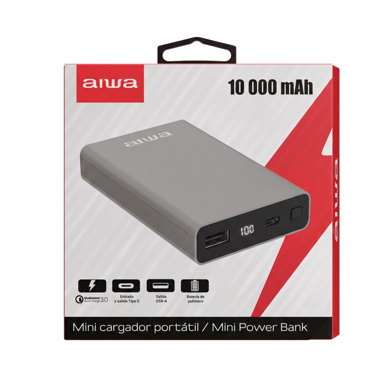 Cargador Portátil AIWA Carga Rápida 3.0 10000mAh con Soporte PD20W USB-C | AW-PF10000-26 Cargador Portátil AIWA Carga Rápida 3.0 10000mAh con Soporte PD20W USB-C | AW-PF10000-26