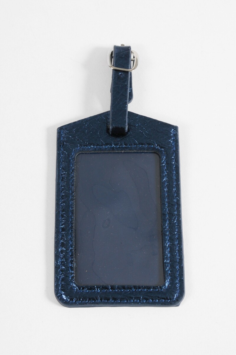 Tag de valija metalizado azul
