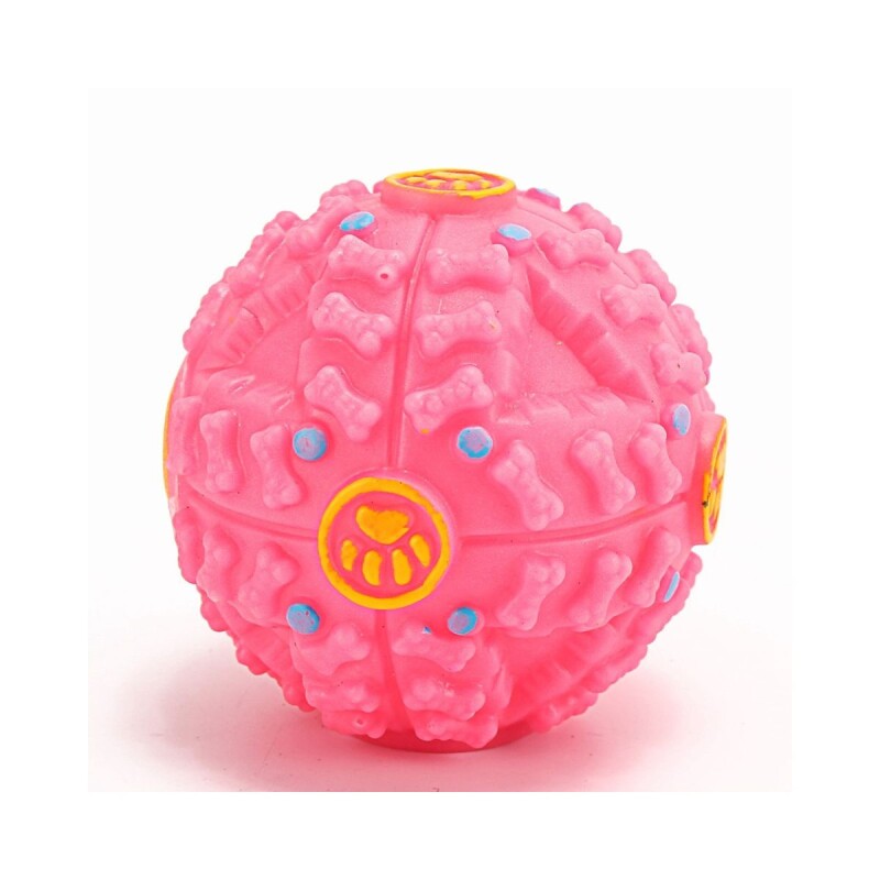 PELOTA DISPENSADORA CHICA CON SONIDO FUCCIA