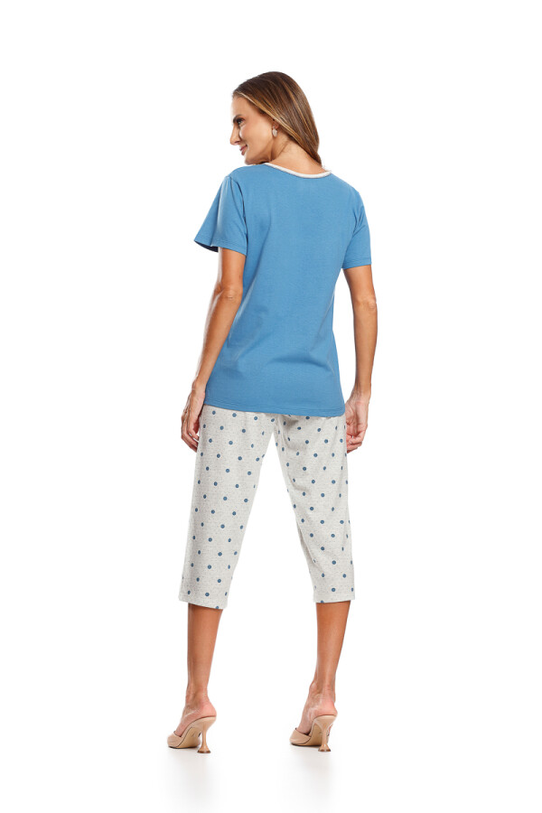 Pijama Manga Corta con Capri 103 Gris