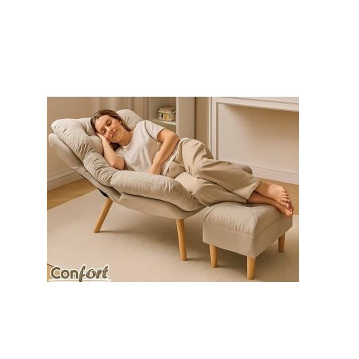 SILLON RECLINABLE CON PUFF 