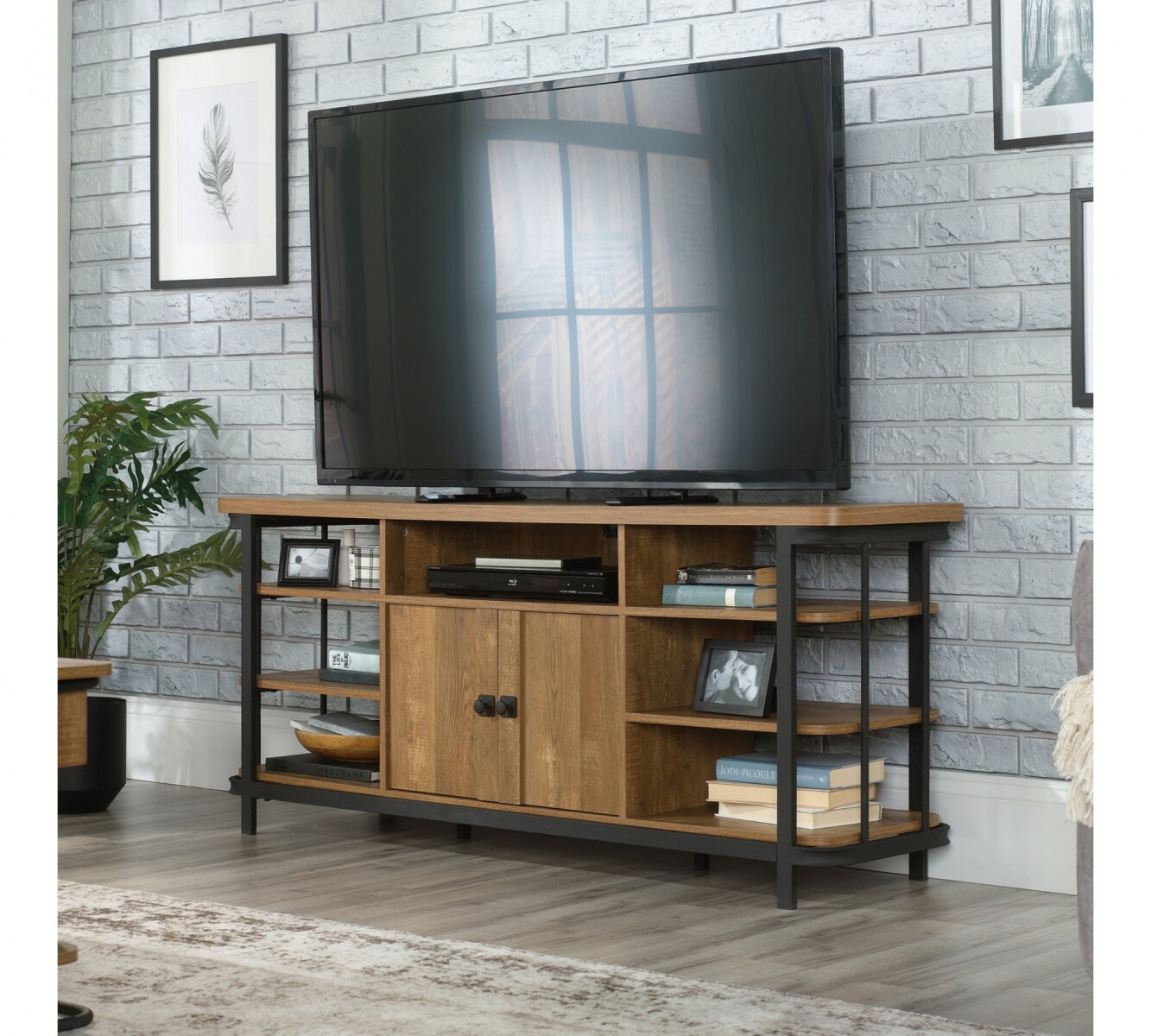 Rack Tv Multiple Estanteria y Puertas Sauder Station House 