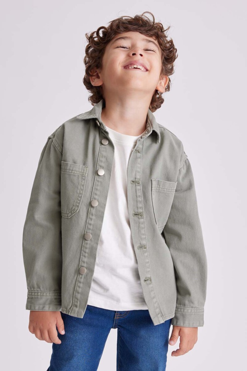 Sobrecamisa de jean Aceituna
