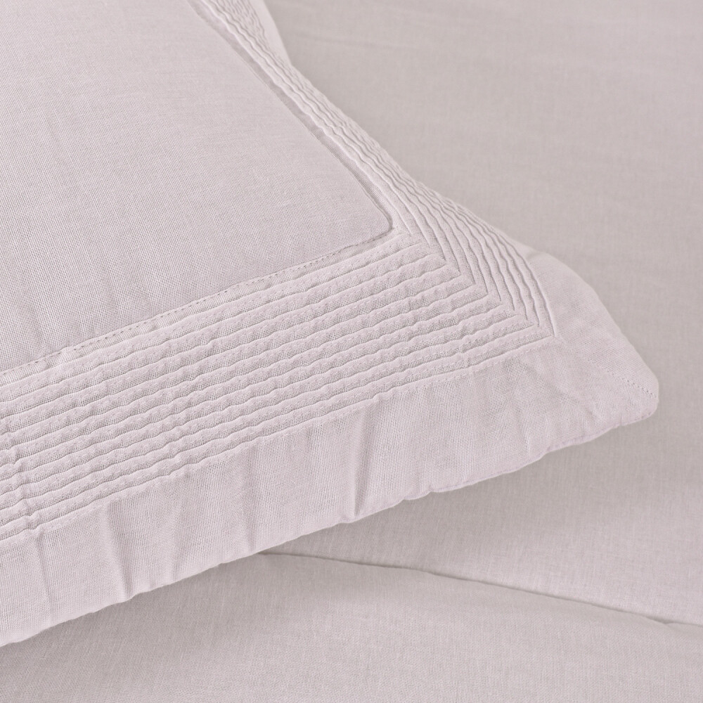 Edredon Col. Naturale Lienzo Alma con Alforzas Blanco 180 x 240 cm