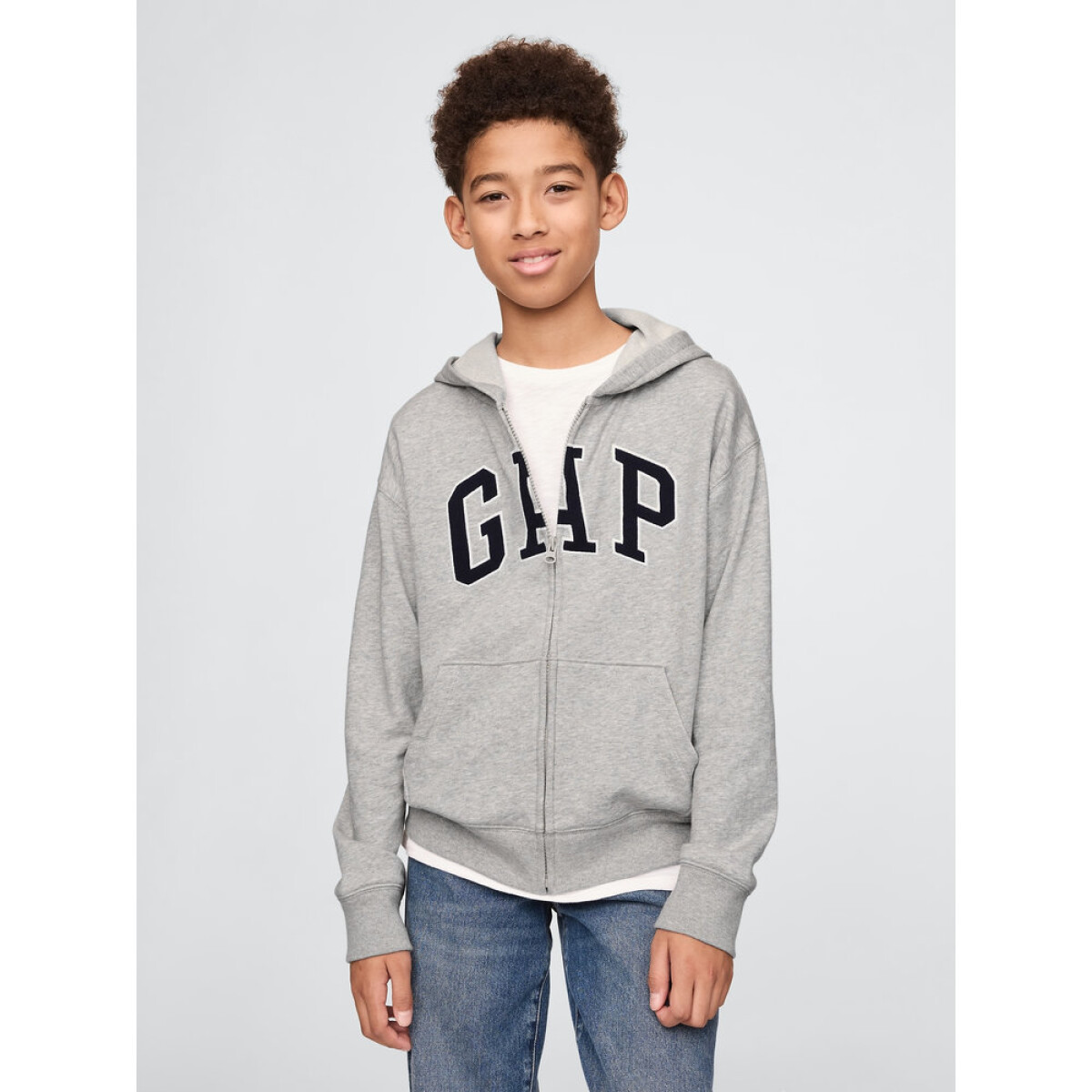V-FRCH FT BAS HERITAGE LOGO FZ - LIGHT HEATHER GREY B08 