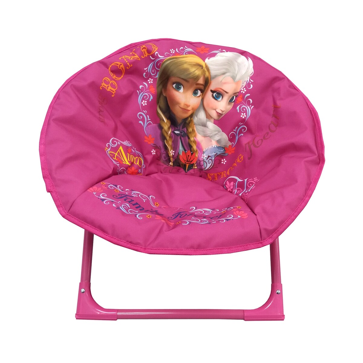 Silla plegable infantil metálica tipo honguito con estampado de personajes - FROZEN ELSA Y ANNA 