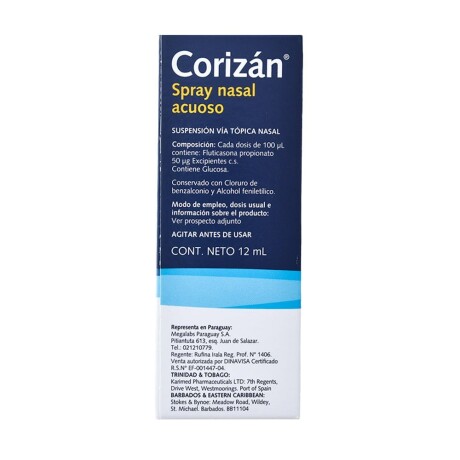 Corizan Spray Nasal 120 Ml Descongestionante Corizan Spray Nasal 120 Ml Descongestionante