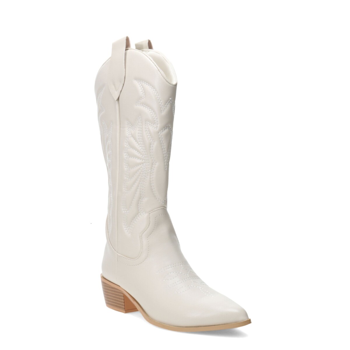 Botas de Mujer Miss Carol EDNA tejana con diseño en la caña - Beige 