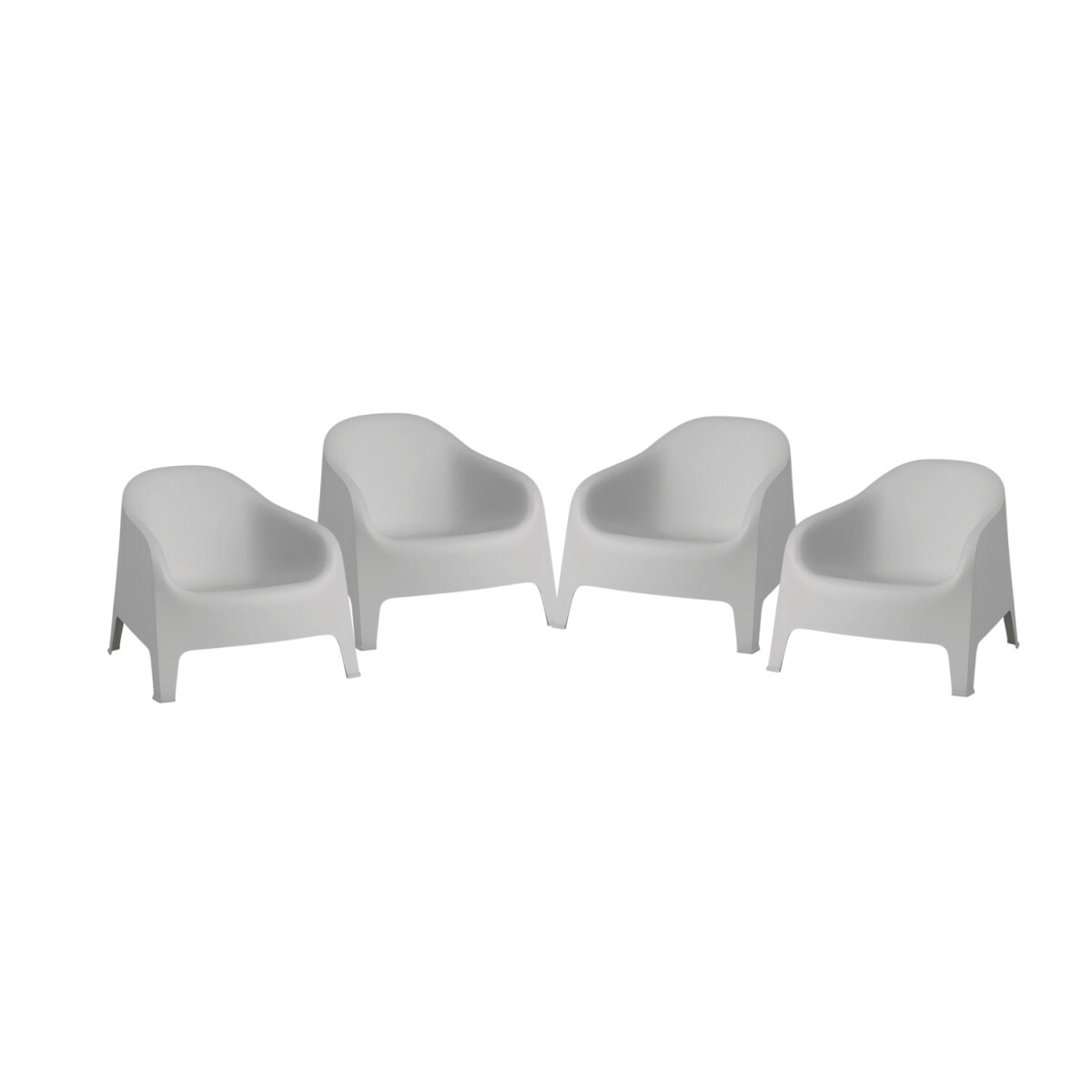 Set de 4 Sillas Plastico Skarpo Jardin - Gris 