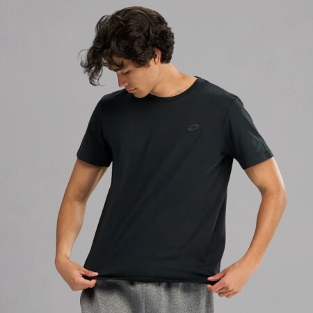REMERA PARA HOMBRE MANGA CORTA ARIA LOTTO NEGRO