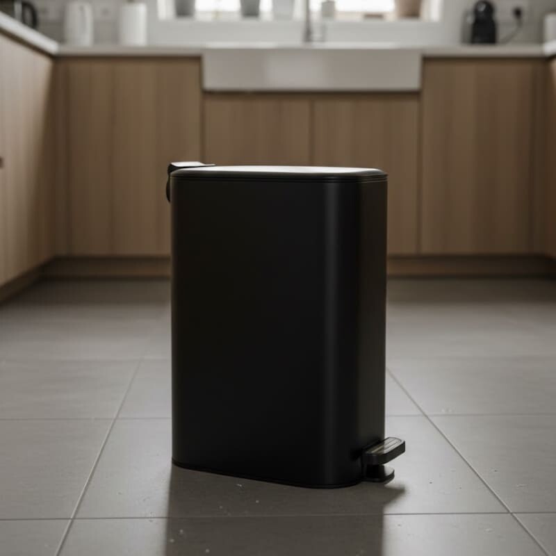 Tacho cesto de basura acero inoxidable 20L Rectangular con tapa a pedal Tacho cesto de basura acero inoxidable 20L Rectangular con tapa a pedal