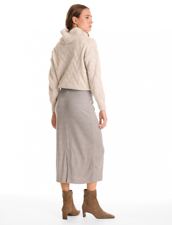 Falda Midi Tejida GRIS