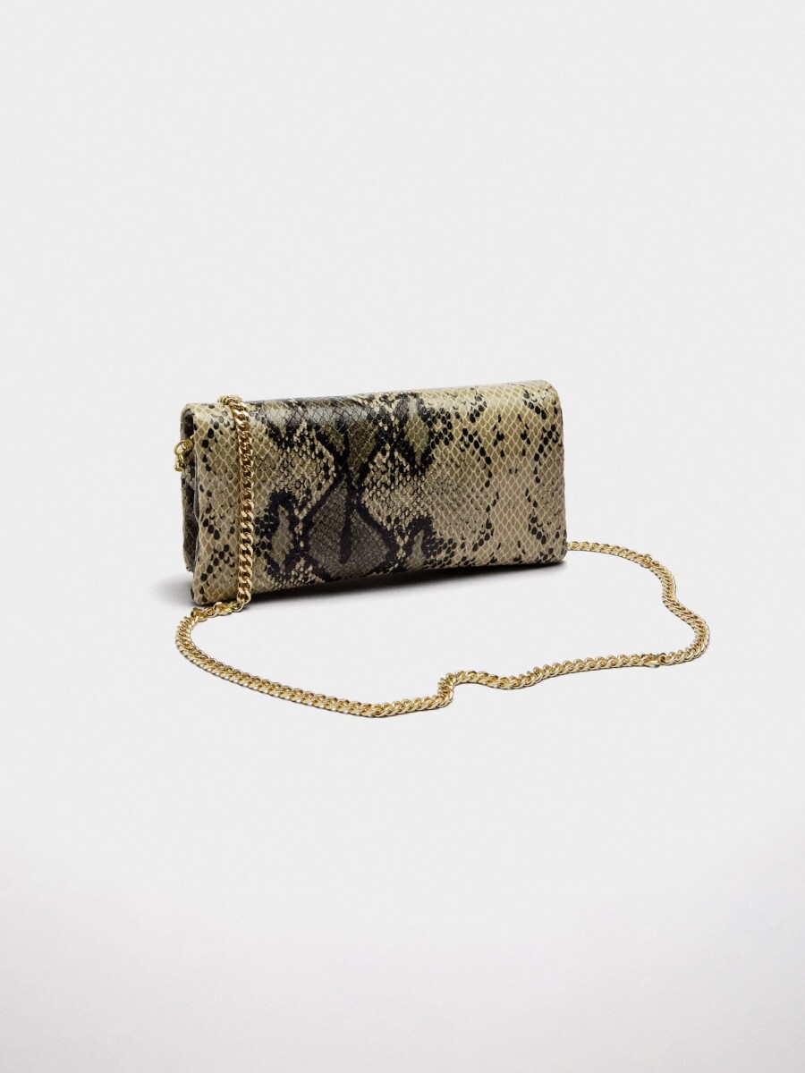Bolso De Fiesta Con Grabado Animal taupe