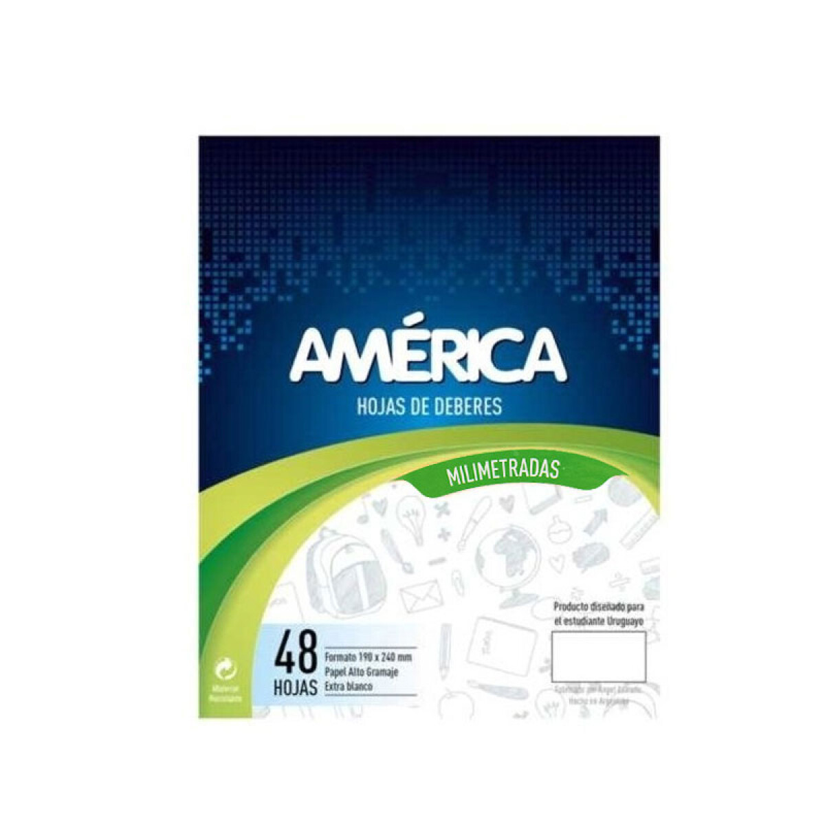 Hojas de Deberes América x48 Hojas - Milimetrada 