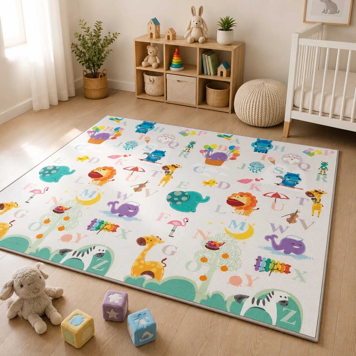 Alfombra Bebé Reversible Plegable Impermeable 200x150cm MNM - Blanco 1 