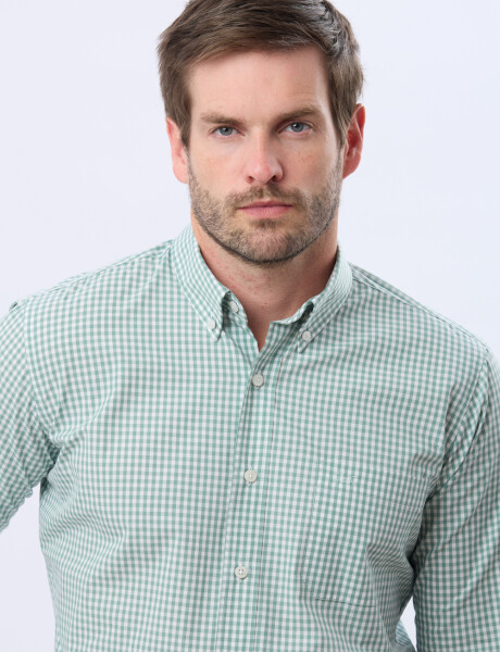 CAMISA CUADROS MANGA LARGA Verde