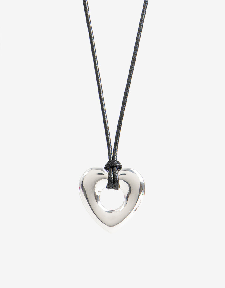 Collares Cortos Con Dijes Collar Corto Corazón - Plateado