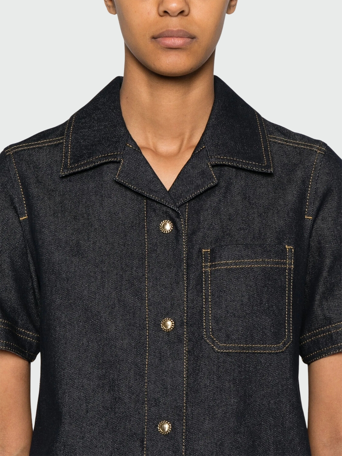 Moncler - Vestido entallado Abito Azul Denim