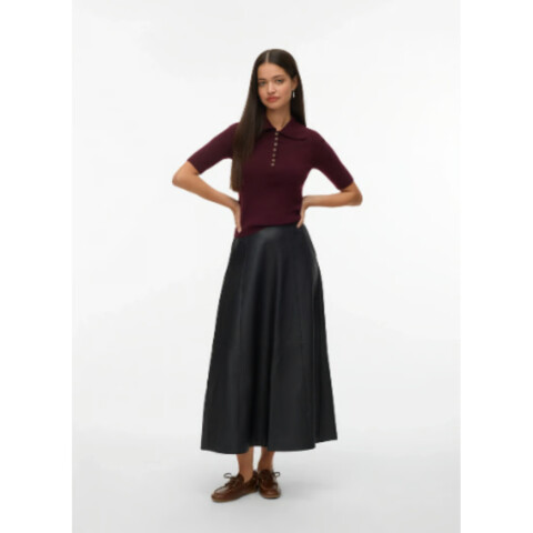 VMOLIVE HW COATED ANKLE SKIRT PRM BLACK