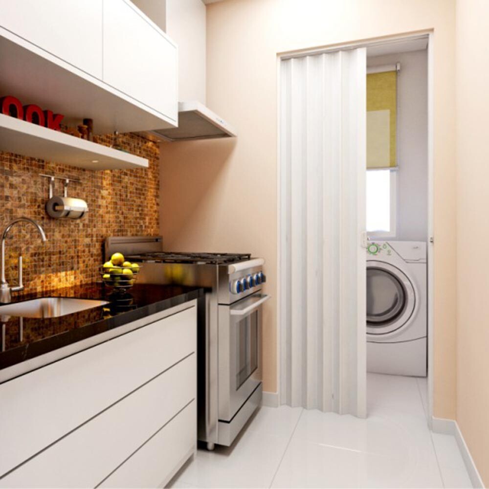 PUERTA PLEGABLE PVC COLOR BLANCO 90X210 CM Puerta Plegable Pvc Color Blanco 90x210 Cm