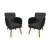 Pack x2 Sillón poltrona 1 cuerpo Lumax Maya nórdico de tela Negro