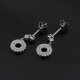 Caravanas En Oro 18K Blanco Y Brillantes Caravanas En Oro 18K Blanco Y Brillantes