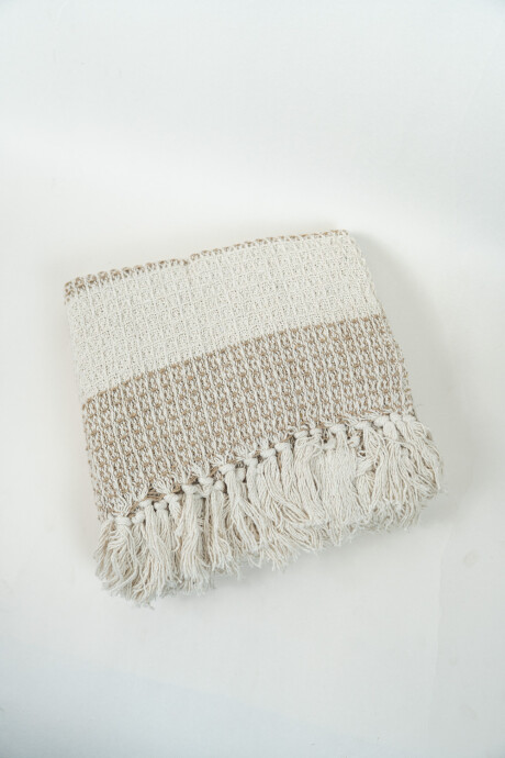 Manta Lineas Beige Oscuro