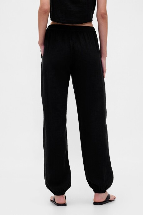 Pantalón Jogger De Muselina Mujer Black