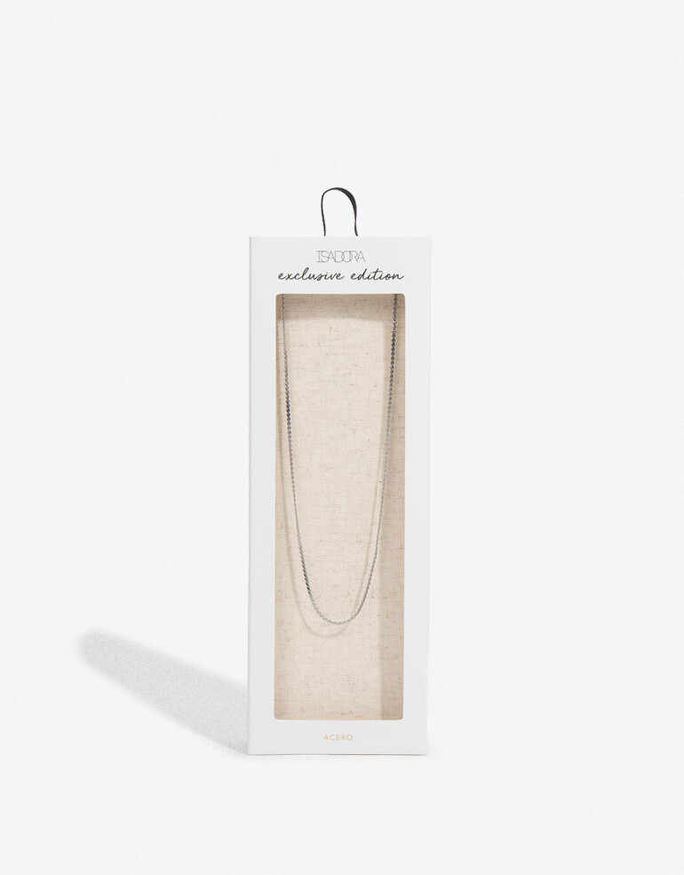 Collares Cortos Metal Collar Cadena En Acero - Plateado