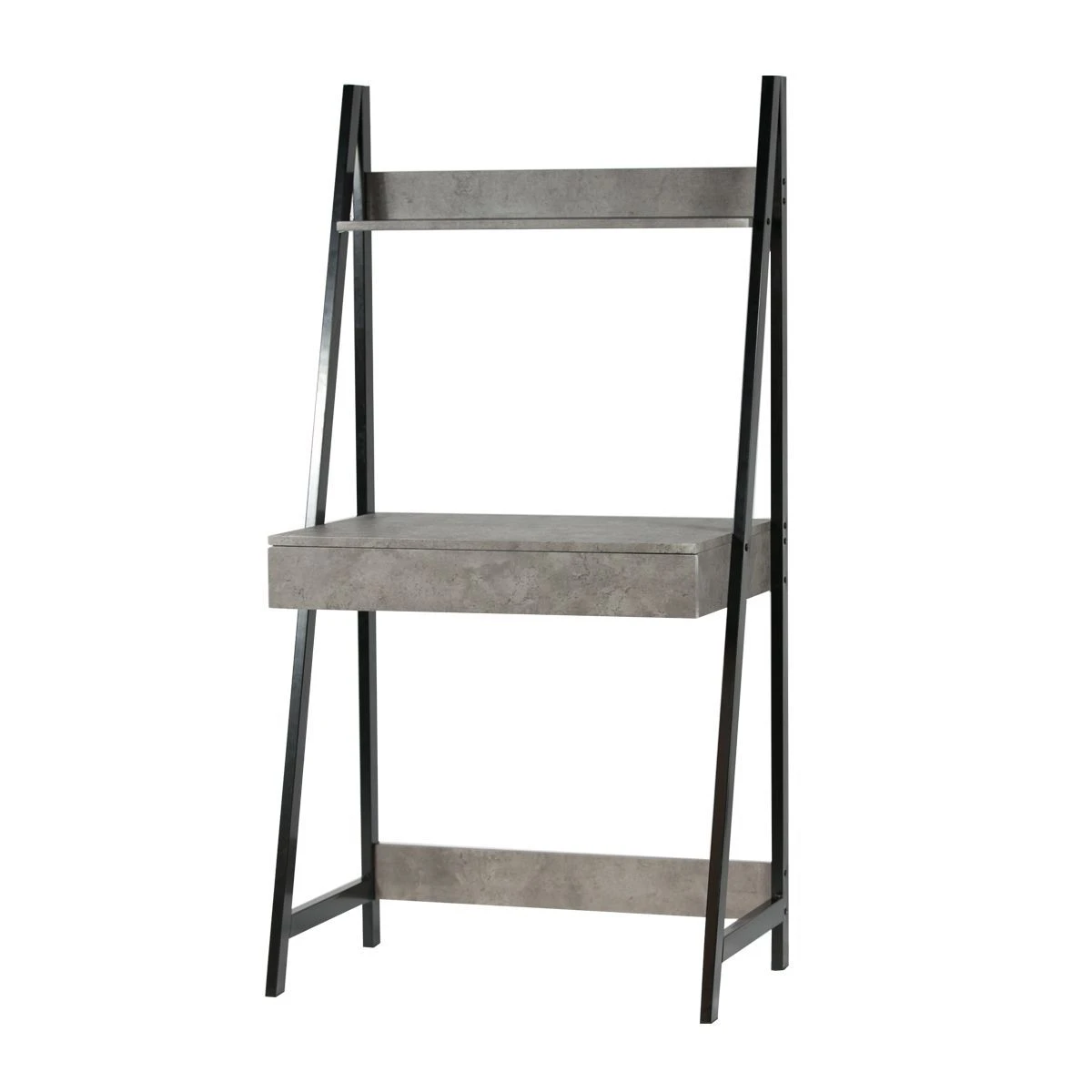 Escritorio Escalera Negro / Cemento 