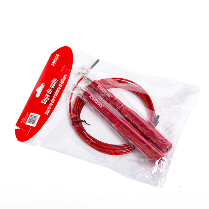 ( ARG-011 )Cuerda de saltar aluminio con rulemán Randers Rojo