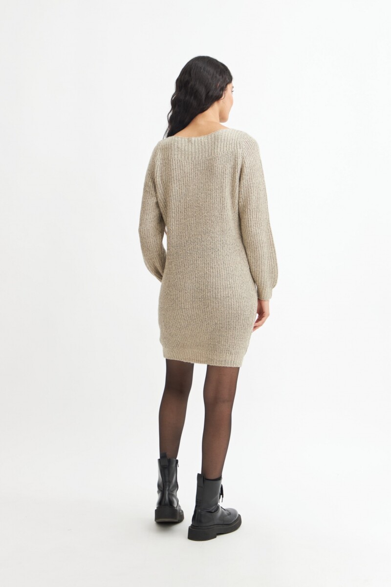 Vestido m/l tejido BEIGE