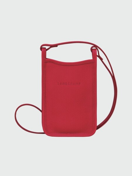 Longchamp -Cartera de cuero, Le foulonné Rojo
