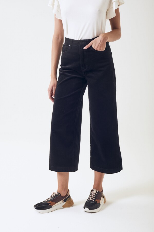 Wide Leg Corduroy Negro