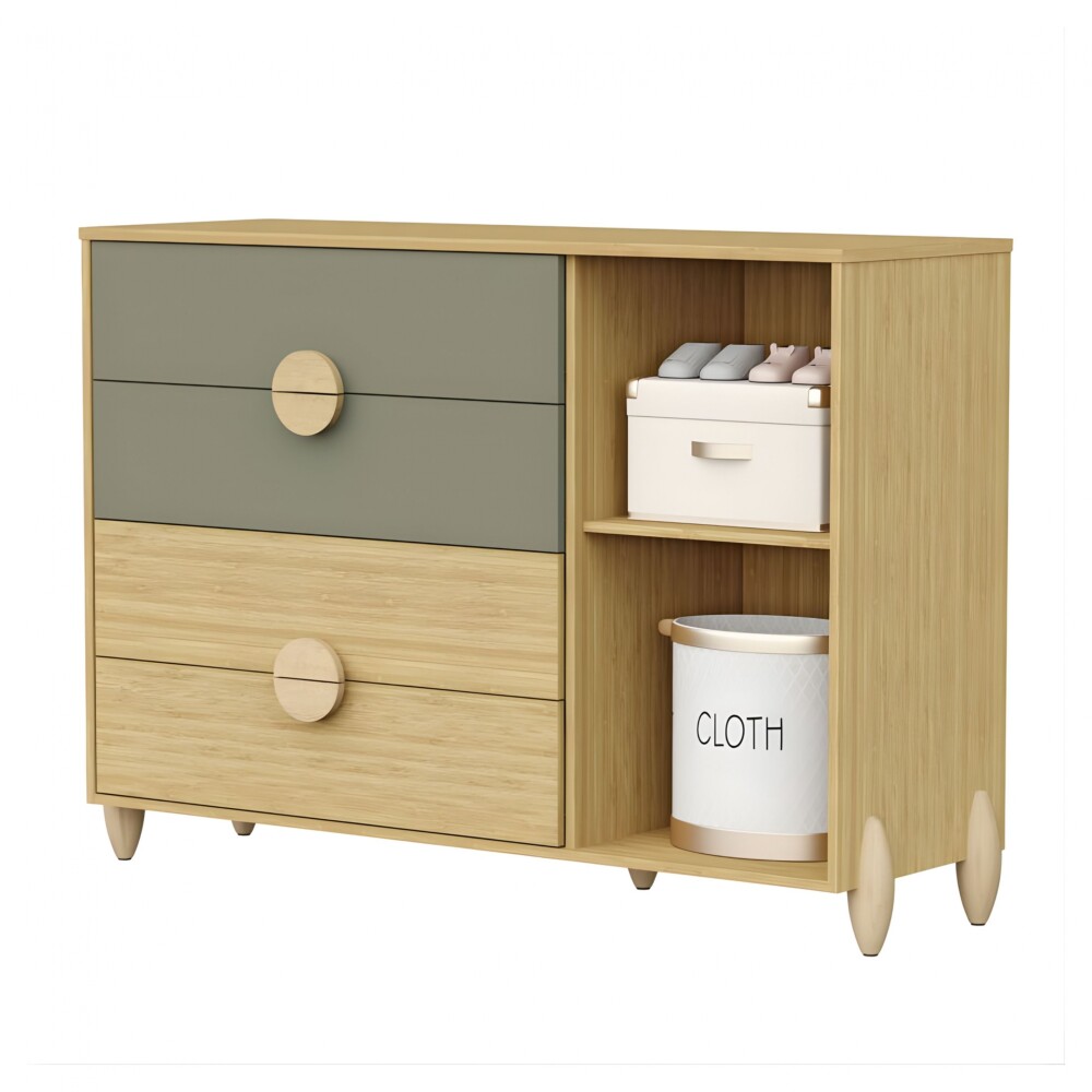 Cómoda Zapatera 4 Cajones 1 Puerta - Gracia Verde