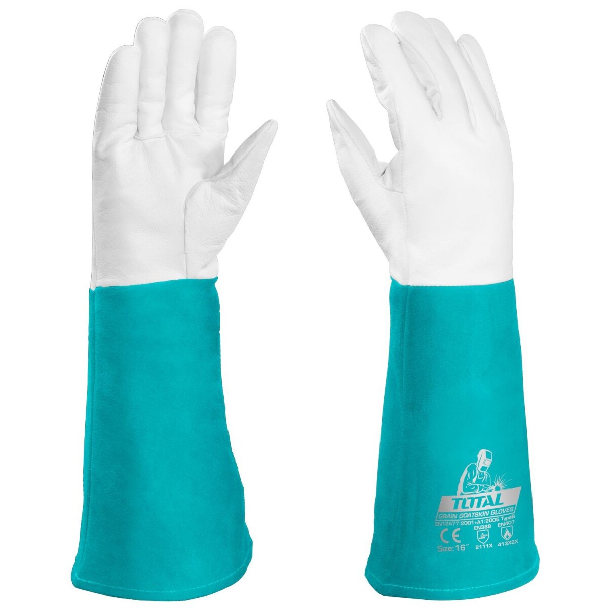 Guantes De Cuero Cabra 16" Para Soldadura TIG 
