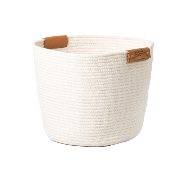 CESTO DE ALGODÓN CON ASA Ø 38X30 CM BLANCO BLANCO