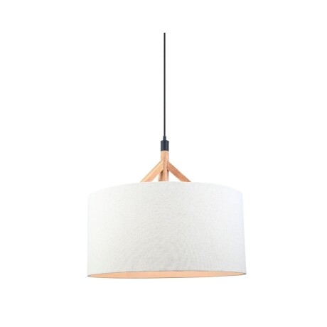 Colgante pantalla de tela natural y detalles en madera 56cm Colgante pantalla de tela natural y detalles en madera 56cm