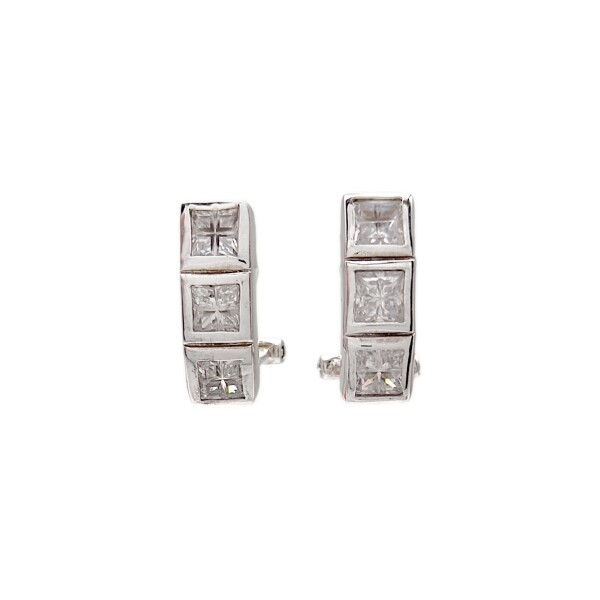Caravanas Medio aro con Piedra-Plata 925-Piedra Zirconia-CA3009 Conpiedra