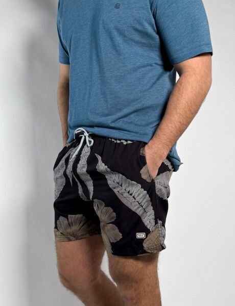 Short de baño estampado Dalmau Negro