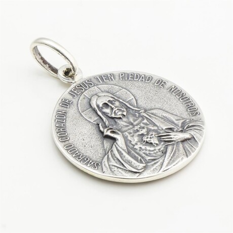 Medalla religiosa escapulario (sagrado corazón y virgen del carmen) de plata 925. Medalla religiosa escapulario (sagrado corazón y virgen del carmen) de plata 925.